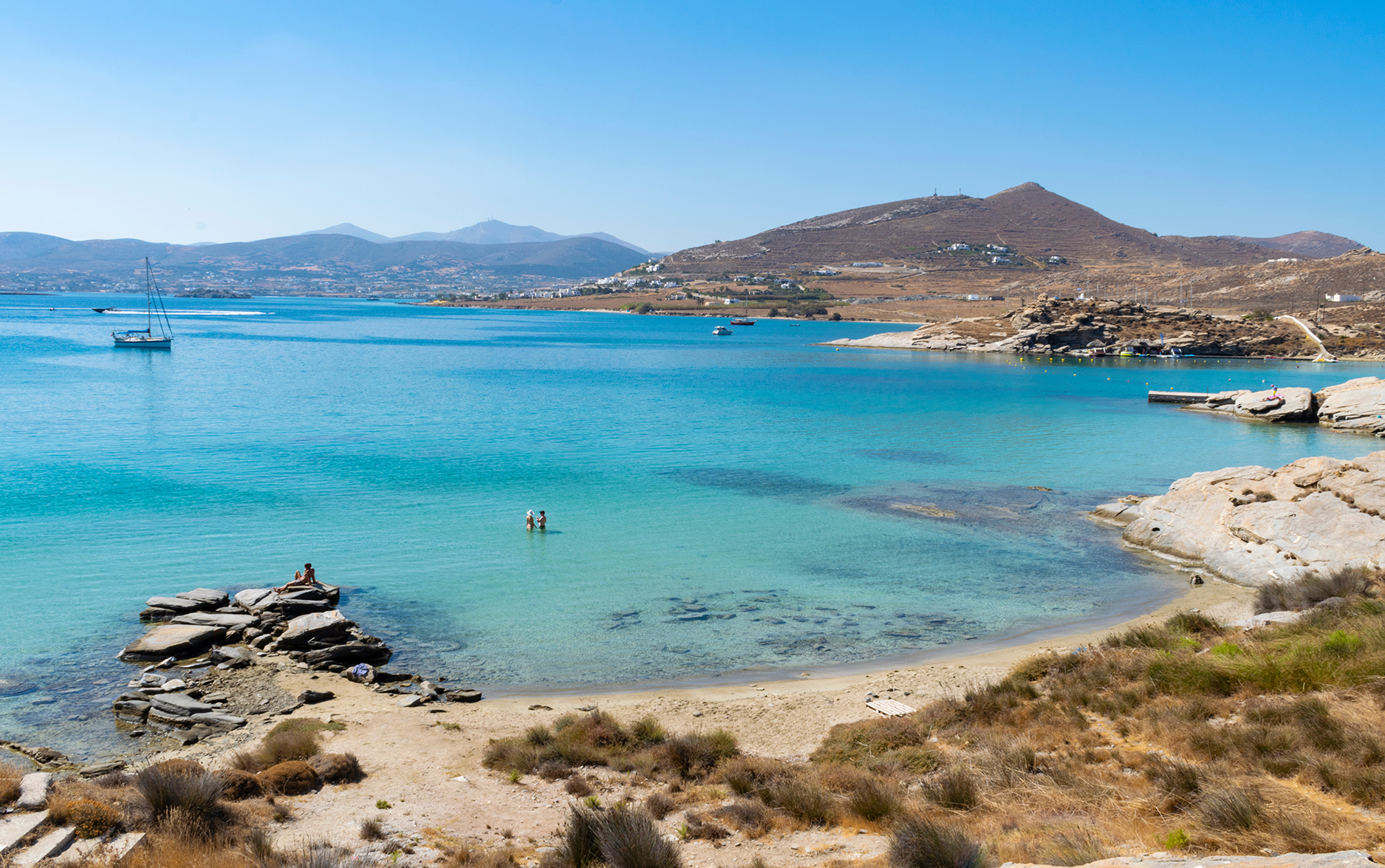 Perikopetra beach on Paros island in Greece