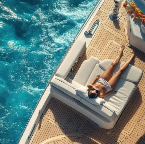 Relaxing aboard a yacht — boat and yacht services